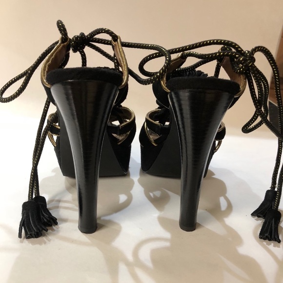Colin Stuart Black Lace up Leather Heels. Sz 7 - Picture 3 of 7